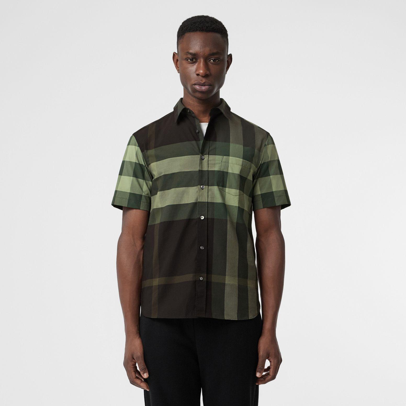 Mua Áo Sơ Mi Burberry Short-sleeve Check Stretch Cotton Shirt Dark Forest  Green Size XS - Burberry - Mua tại Vua Hàng Hiệu h004062