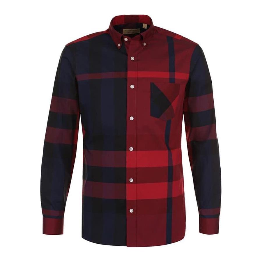 Mua Áo Sơ Mi Burberry London England Long Sleeve Check Cotton Shirt Red Đỏ  Đen cho Nam, chính hãng, Giá tốt