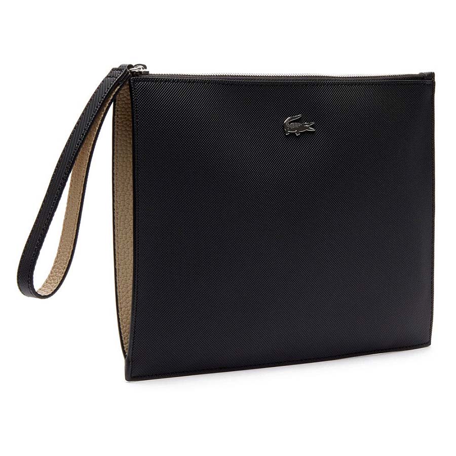 Mua Túi Clutch Lacoste Anna Coated Pique Canvas Zip Clutch Bag Màu Đen
