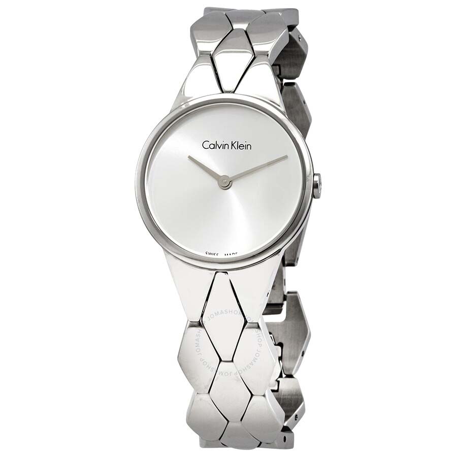 calvin klein silver ladies watch