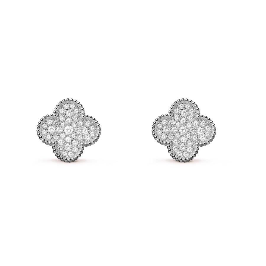 Mua Khuy N Tai Van Cleef Arpels Alhambra Earrings V Ng Tr Ng Nh Kim C Ng Ch T C Van