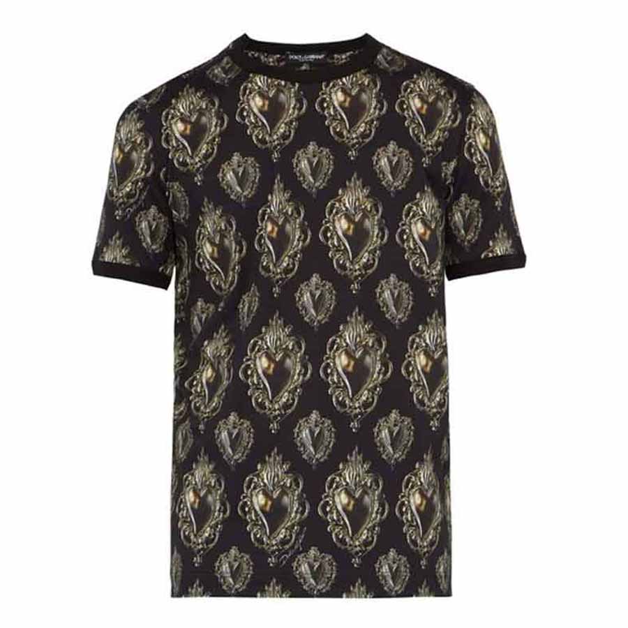 Mua Áo Phông Dolce & Gabbana Sacred Heart Printed Cotton T-Shirt Màu Đen -  Dolce & Gabbana - Mua tại Vua Hàng Hiệu h030865