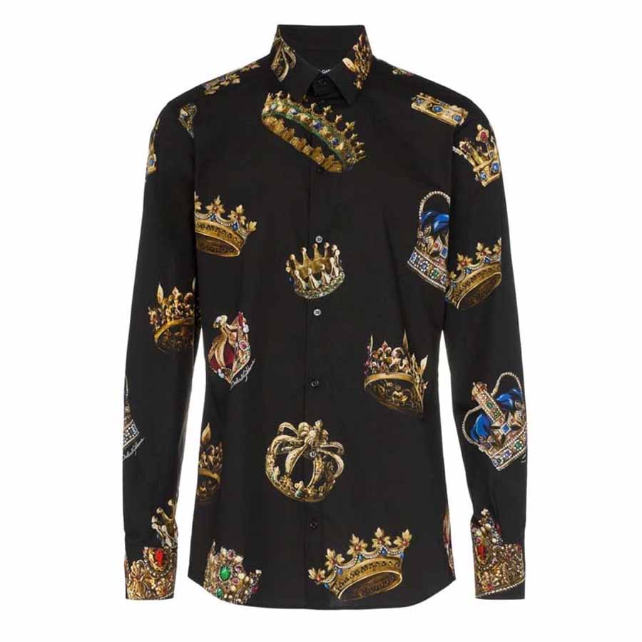 Mua Áo Sơ Mi Dolce & Gabbana Crown Print Fitted Shirt Black Size 37 - Dolce  & Gabbana - Mua tại Vua Hàng Hiệu h038722