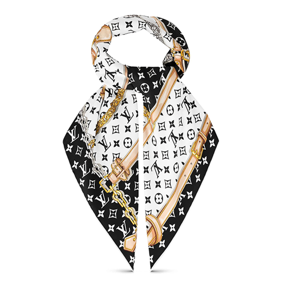 Authentic Second Hand Louis Vuitton Monogram Map Silk Scarf PSS46400008   THE FIFTH COLLECTION