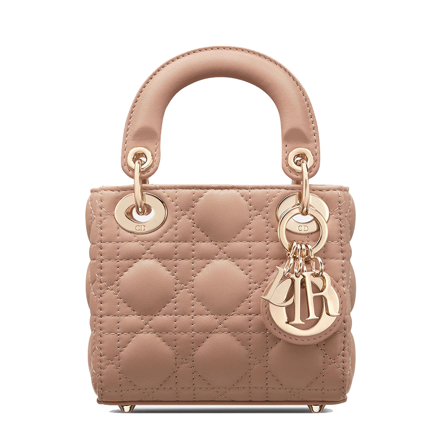 Lady Dior Micro Bag GoldTone Satin with Gradient Bead Embroidery  DIOR