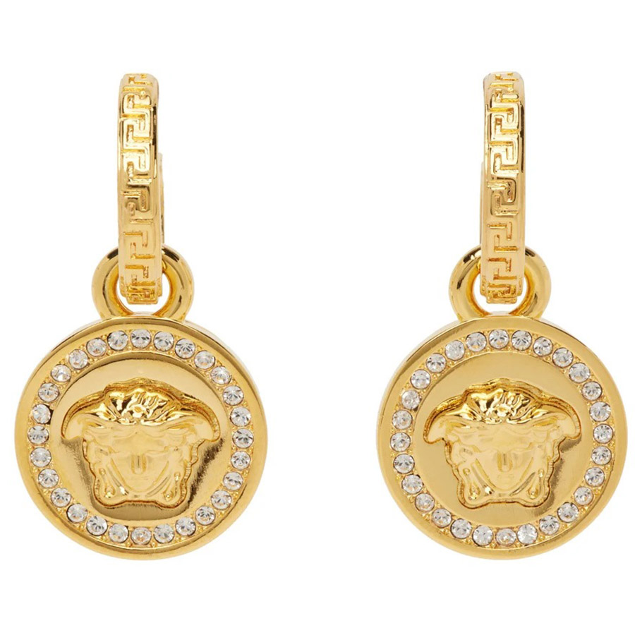 Versace greca and medusa drop earrings Clearance