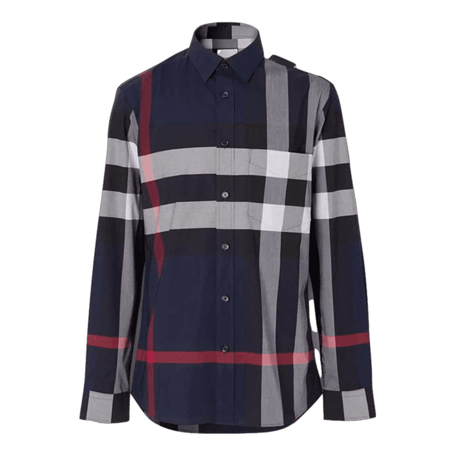 Mua Áo Sơ Mi Burberry Check Stretch Cotton Poplin Shirt Màu Xanh Navy Size  XS - Burberry - Mua tại Vua Hàng Hiệu h036735