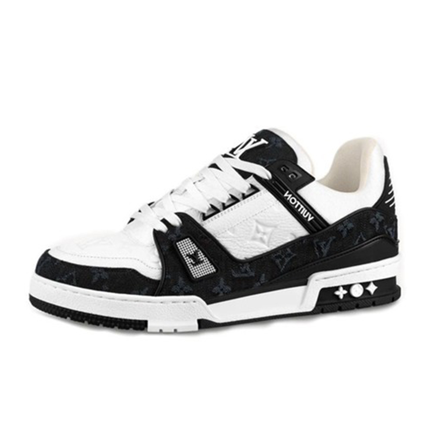 Giày Louis Vuitton Lv Trainer 54 Signature Black White Like Auth  Shop  giày Replica