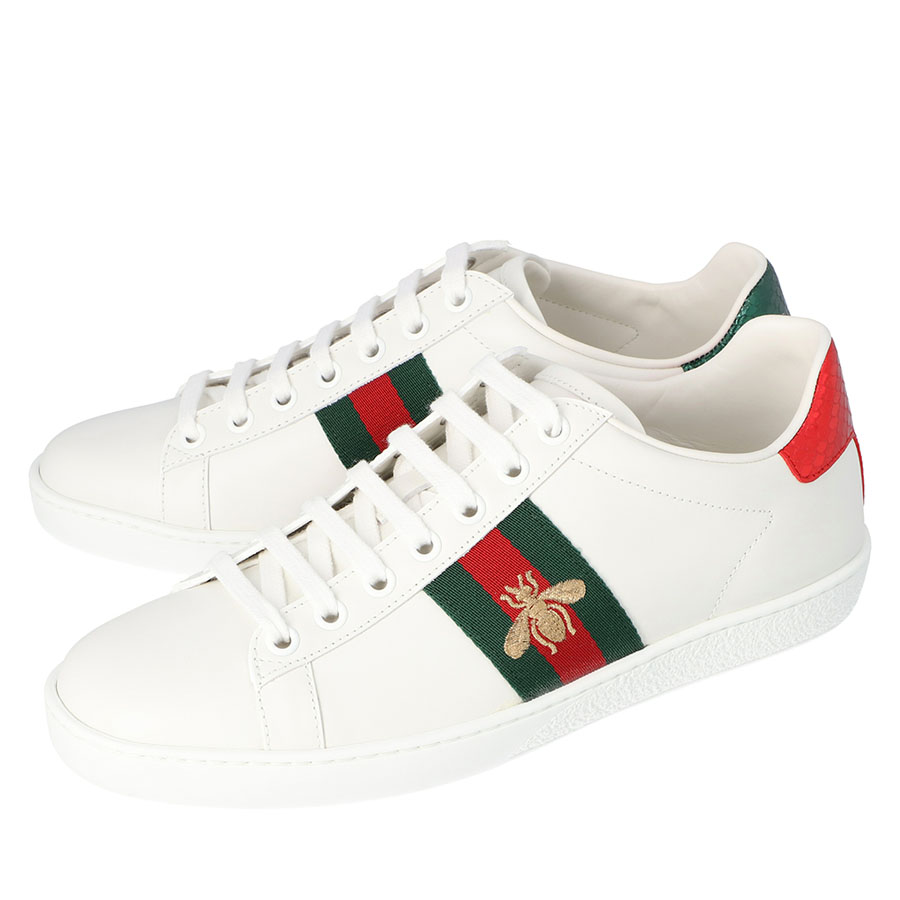Mua Giày Gucci con ong, Men's Ace Embroidered Sneaker White Leather With Bee,  Giá tốt