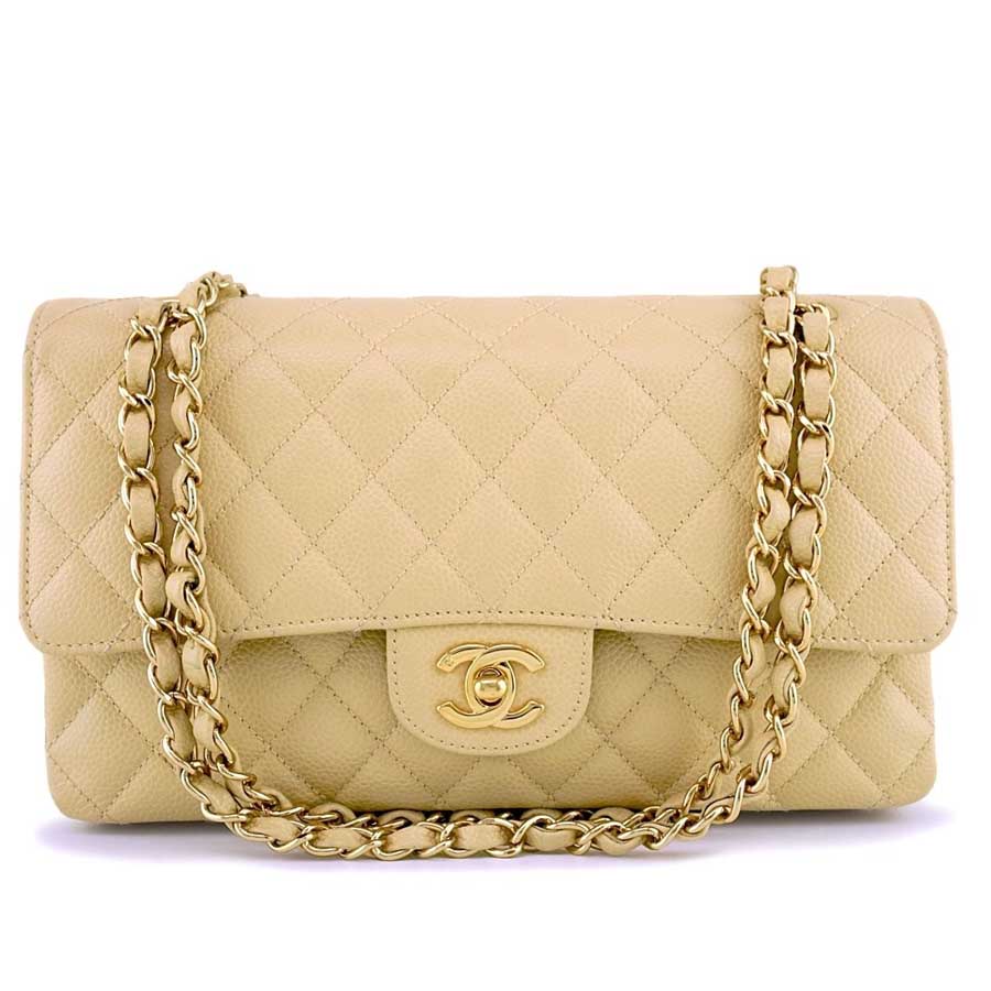 Chanel Timeless small flap bag beige lambskin  VintageUnited