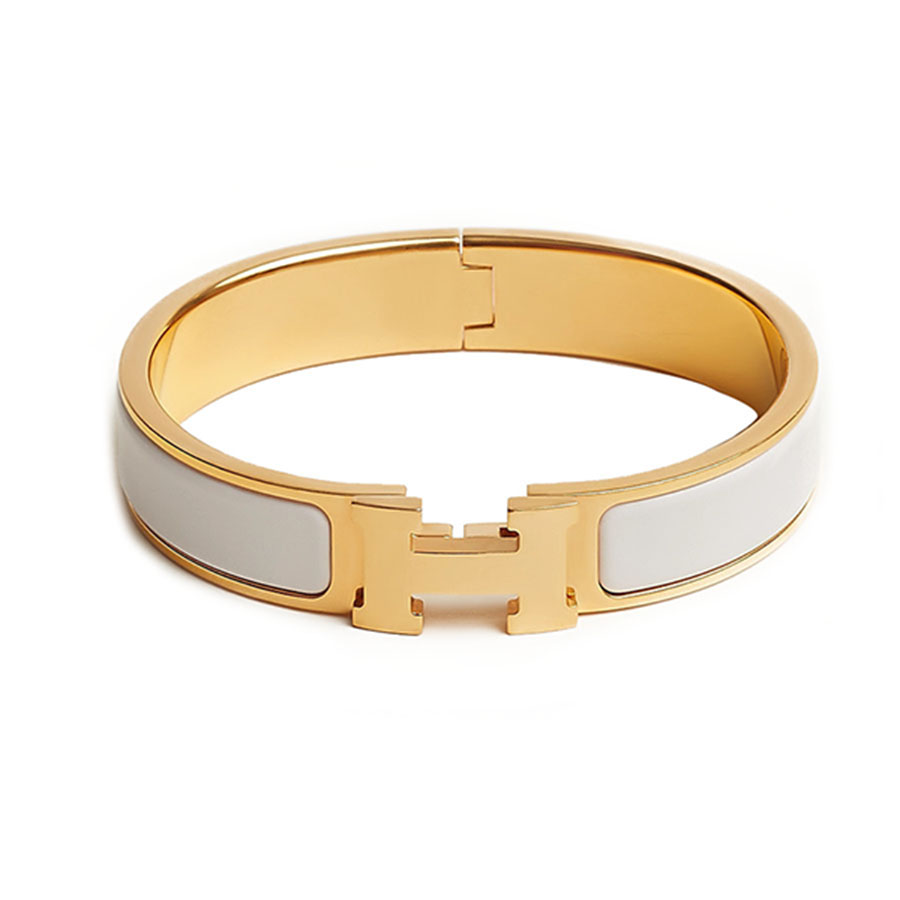 Mua Vòng Đeo Tay Hermès Clic H Bracelet Blanc GhW Size PM Màu Vàng ...