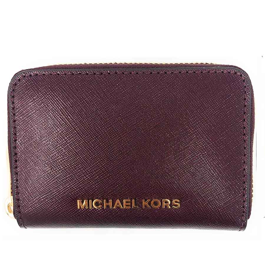 Mua Ví Michael Kors MK Jet Set Travel Zip Around Back Zip Card Case  Crossgrain Leather Màu Đỏ Mận - Michael Kors - Mua tại Vua Hàng Hiệu h058851