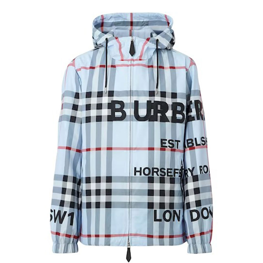 Order Áo Khoác Gió Burberry Horseferry Print Check Nylon Hooded Jacket Màu  Xanh Blue - Burberry - Đặt mua hàng Mỹ, Jomashop online