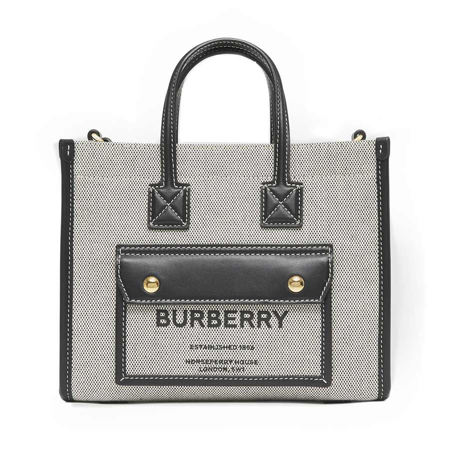 Order Túi Tote Burberry Mini Two-Tone Canvas And Leather Freya Bag Màu Đen  Xám - Burberry - Đặt mua hàng Mỹ, Jomashop online