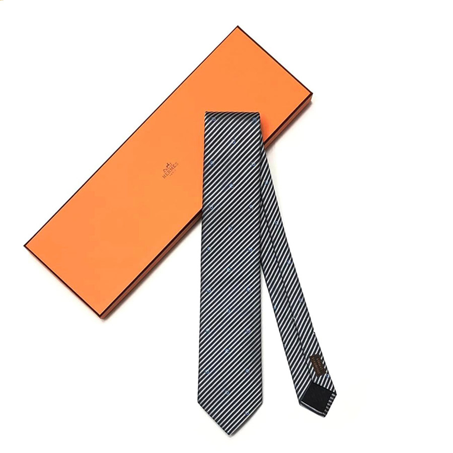 Mua Cà Vạt Hermès Cravate Club Nautique Anthracite/Gris Màu Đen Trắng -  Hermès - Mua tại Vua Hàng Hiệu h062632