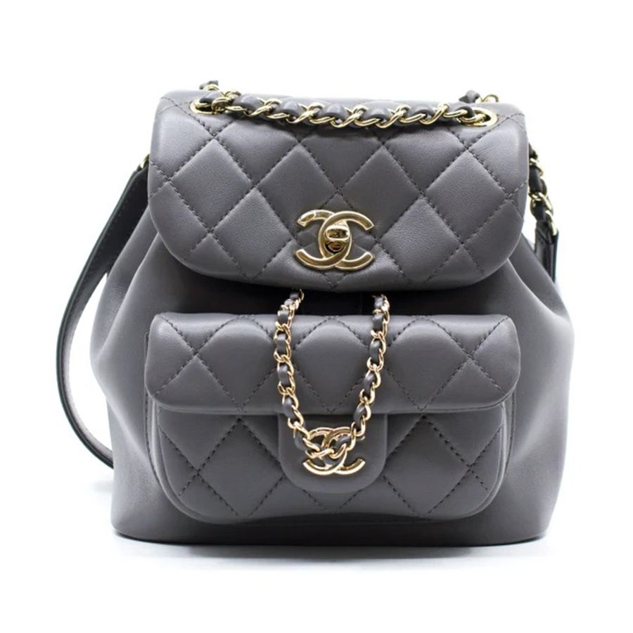 Mua Balo Chanel Small Backpack Lambskin & Gold Màu Xám - Chanel - Mua tại  Vua Hàng Hiệu h069069
