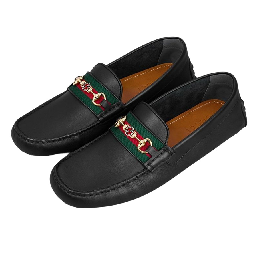 Mua Giày Gucci Men's Black Driver Leather Loafers With Web Detail Màu Đen -  Gucci - Mua tại Vua Hàng Hiệu h027361