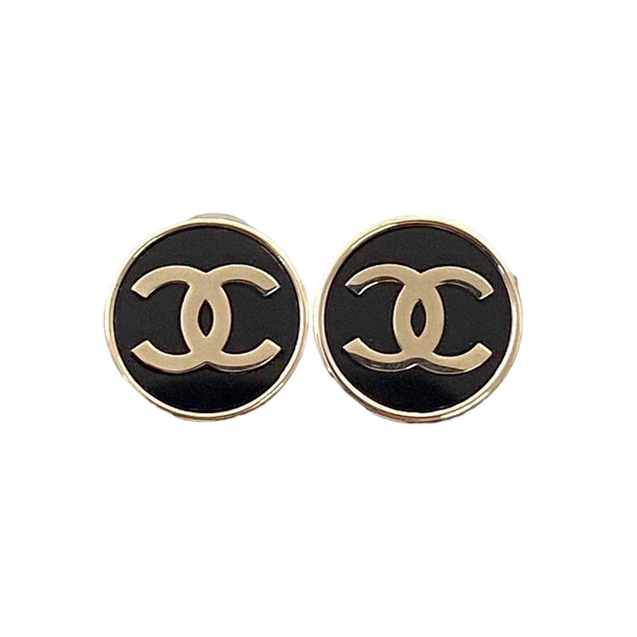 Chanel Vintage Chanel Gold Tone CC Logo Earrings