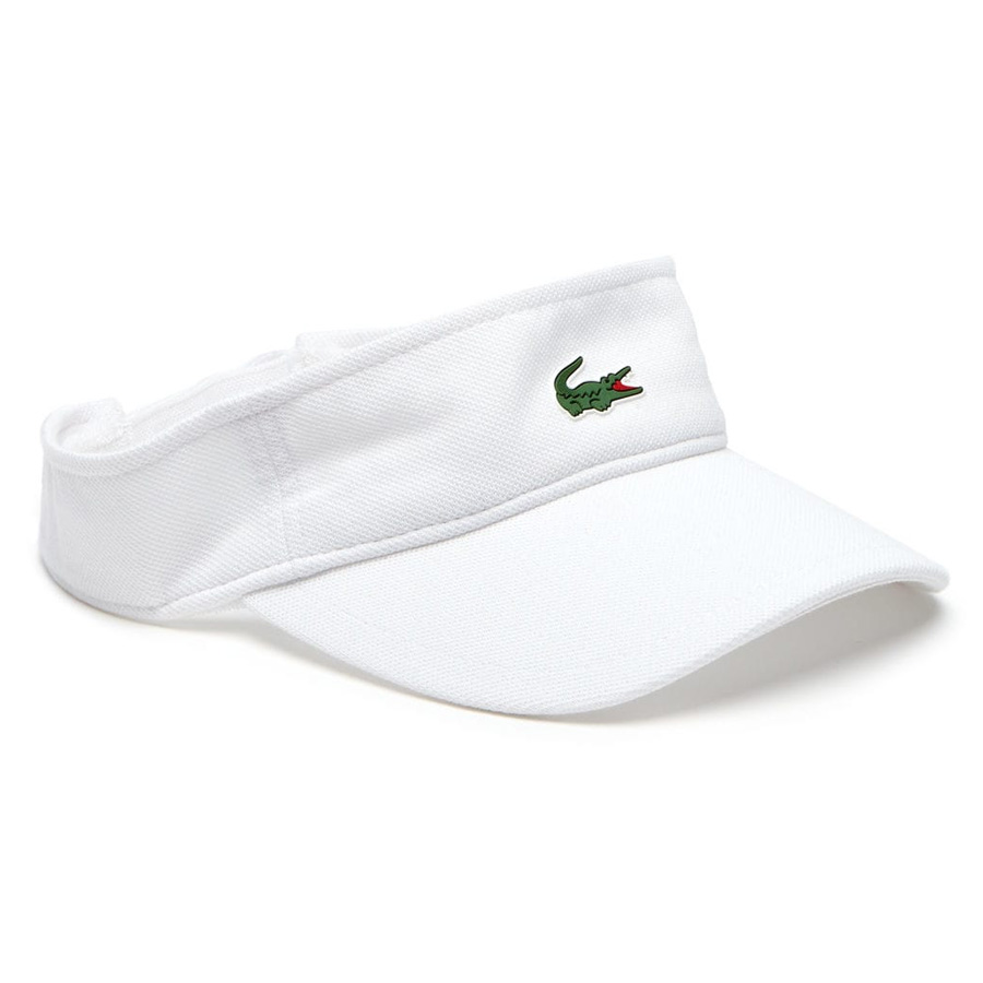 Mua Mũ Lacoste Men's Sport Piqué And Fleece Tennis Visor White