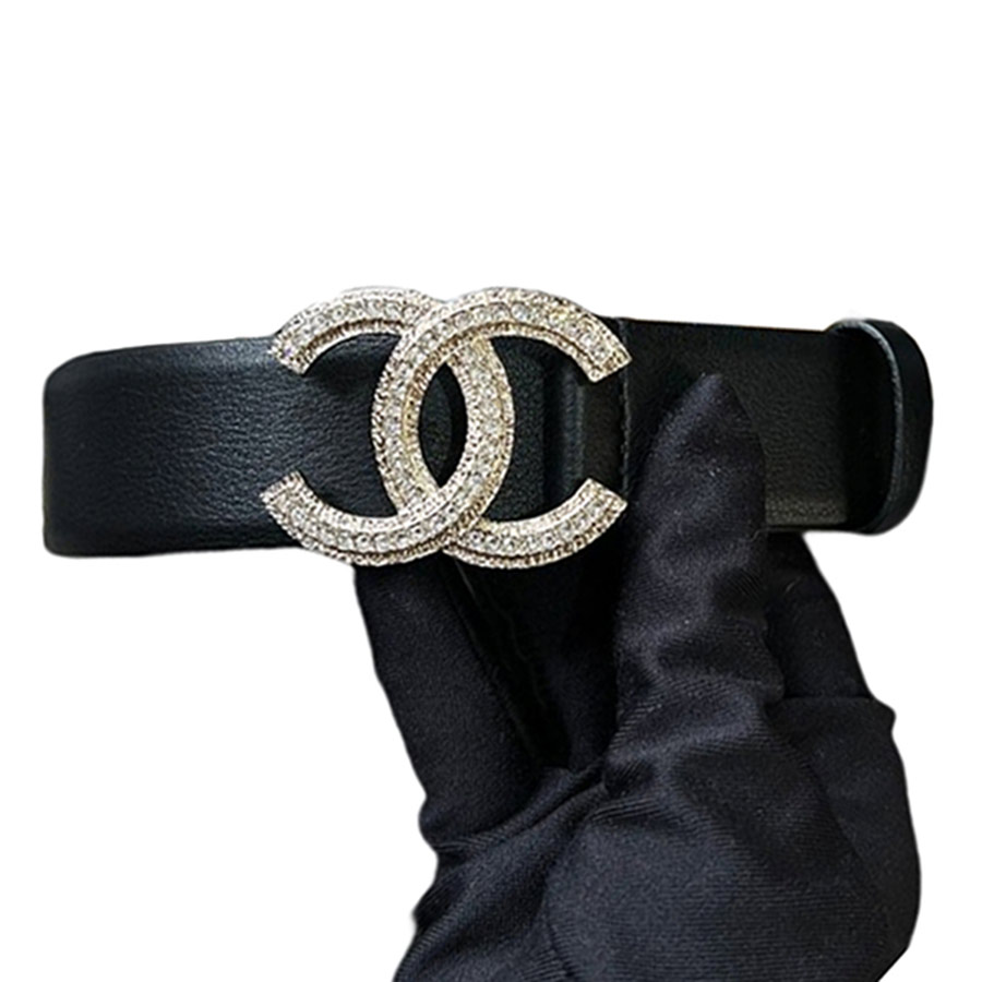 Mua Thắt Lưng Nữ Chanel Metal Black CC Đính Đá 3cm Màu Đen Size 80 - Chanel  - Mua tại Vua Hàng Hiệu h083137