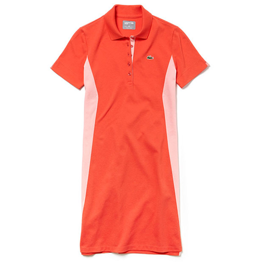 Mua Váy Suông Lacoste Short Dress Cotton Pique Polo Màu Cam Size M