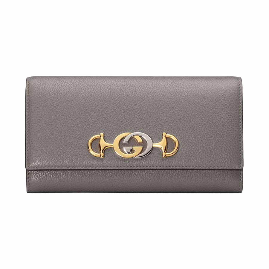 Mua Ví Gucci Zumi Grainy Leather Continental Wallet Màu Xám - Gucci - Mua  tại Vua Hàng Hiệu h082383