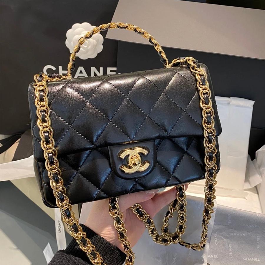 Túi xách da nữ chính hãng Chanel 8 Flap Bag quả cầu vàng giá rẻ