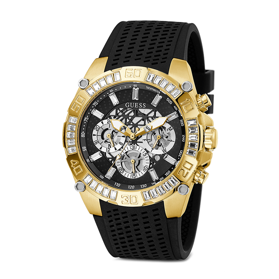 Mua Đồng Hồ Nam Guess Tachymeter Gold Tone Case Men's Watch GW0333G2 Màu Đen Vàng Guess Mua